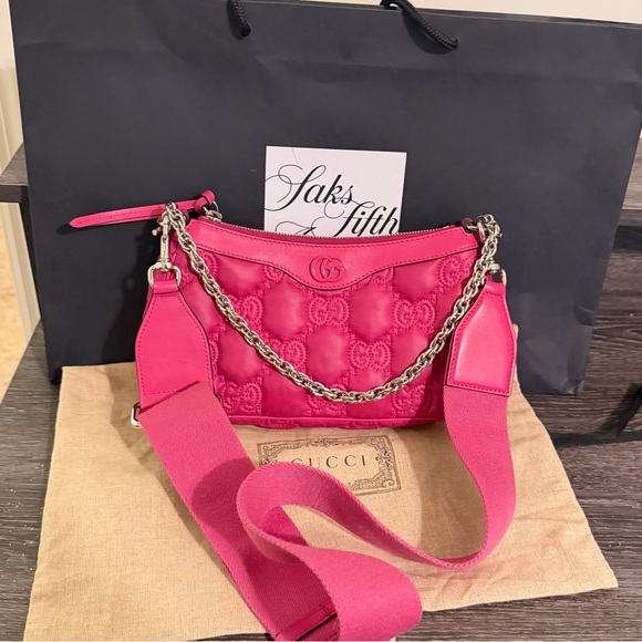 Gucci Handbags - Authentic Gucci Matelasse Pink Quilted Crossbody Bag